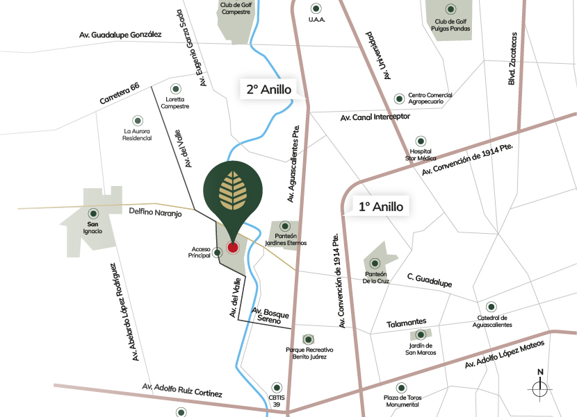 Mapa de ubicación Bosque Central